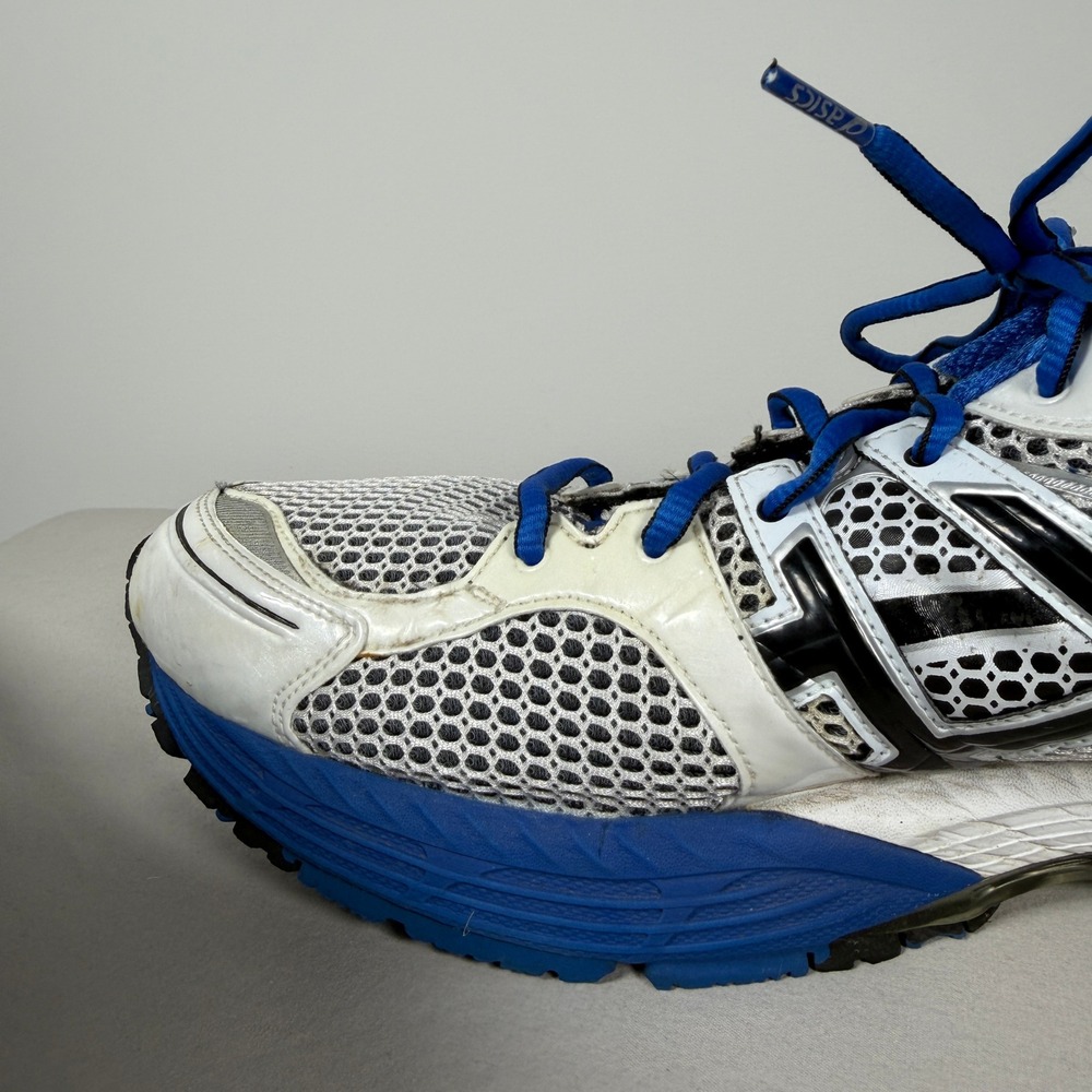 Asics Gel-Nimbus 13 Mens Running Shoes White‎ Blue Black Sneakers T134N - Picture 16 of 16